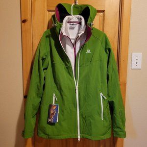 Womens Salomon XL Clima Pro ski jacket with liner NWT